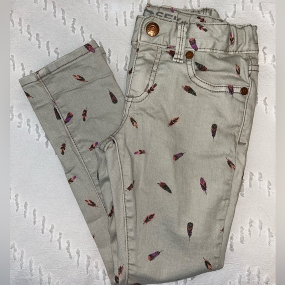 Peek Dungarees feather design, skinny jeans - sz‎ 5
